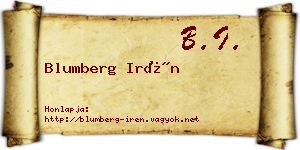 Blumberg Irén névjegykártya
